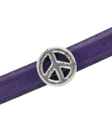 Entrepieza Regaliz Símbolo de la Paz 15mm, Agujero 10x7mm, Plateado Entrepieza Regaliz Símbolo de la Paz 15mm, Agujero 10x7mm, Plateado