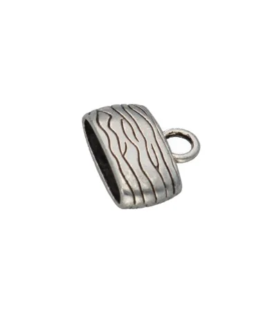 Terminal con Estrías 20x15mm Agujero Oval 16x5mm, Plateado