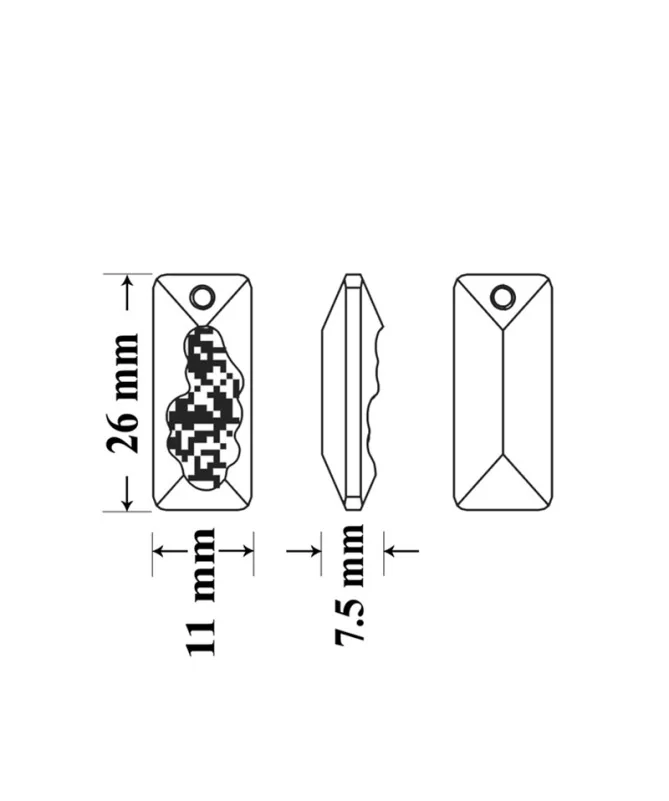 Swarovski Growing Rectangle 26x11mm, Cristal AB - Tierra de Abalorios