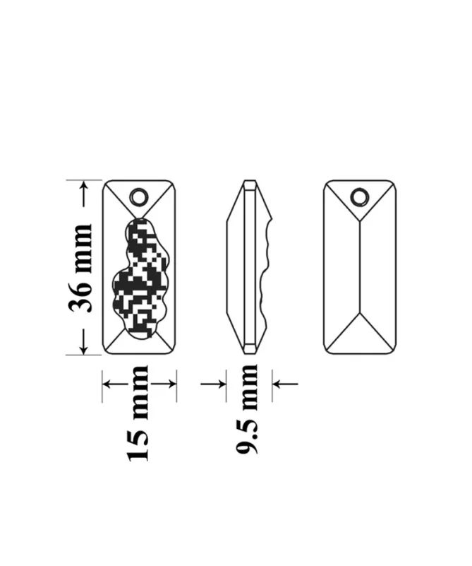 Swarovski Growing Rectangle 36x15mm, Cristal AB - Tierra de Abalorios