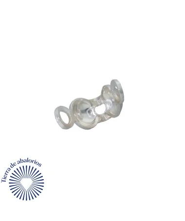Tapanudos dos Anillas 6,5mm, Plata de Ley Tapanudos dos Anillas 6,5mm, Plata de Ley