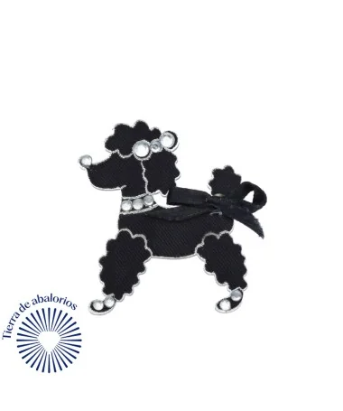 Imperdible Perro Coker 45x40mm, Negro con Cristal Swarovski