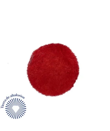 Bolas de Terciopelo 12mm Agujero 2mm, Rojo (10 uds.)