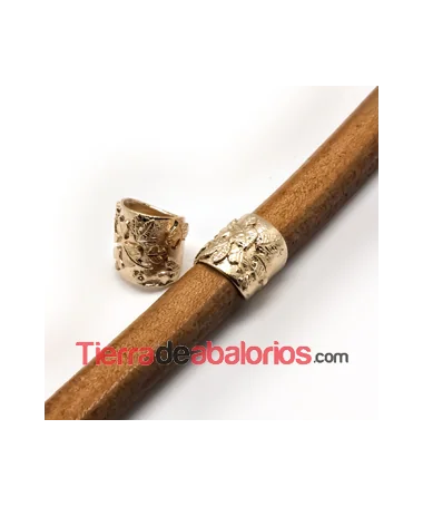 Entrepieza Regaliz Hojas 14x13mm Agujero 10x7mm, Dorada