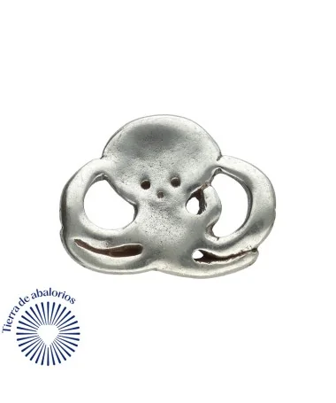 Entrepieza Pulpo 'Paul' 42x30mm, Plateada Entrepieza Pulpo 'Paul' 42x30mm, Plateada