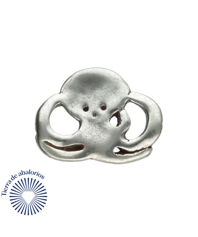 Entrepieza Pulpo 'Paul' 42x30mm, Plateada