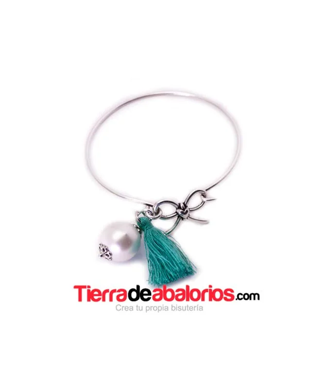 Pulsera Abierta de Metal 57mm, Plateada