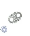Calabrote 20x13 con Cristal Swarovski, Plateado (5 uds.)
