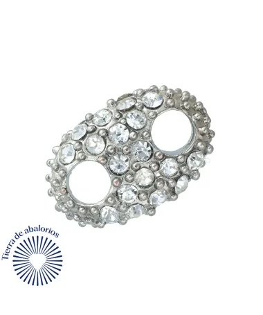Calabrote 26x17mm con Cristal Swarovski, Plateado (5 uds.)