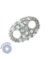 Calabrote 26x17mm con Cristal Swarovski, Plateado (5 uds.)