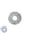 Rondel 15mm Agujero 5mm con Swarovski Cristal AB, Plateado