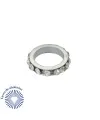 Rondel 10mm Agujero 8mm con Strass, Plateado