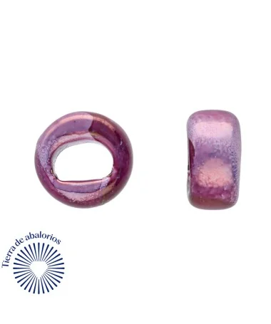 Cerámica Regaliz 18x10mm Agujero 10x7mm Fucsia Irisado
