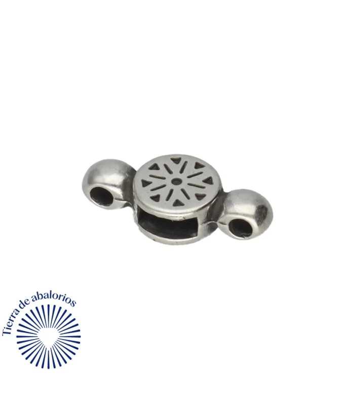 Pasador 9mm Agujero 6x3mm, anillas a los lados 2mm, Plateado