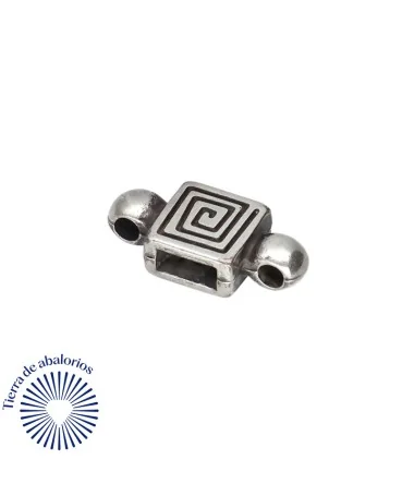 Infinito 8mm Agujero 6x3mm, Tubos Agujero 2mm, Plateado