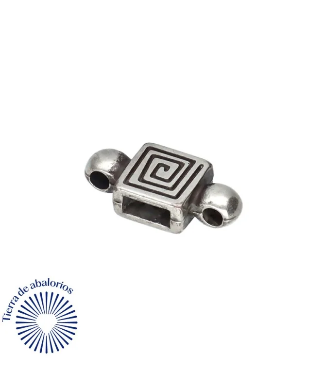 Infinito 8mm Agujero 6x3mm, Tubos Agujero 2mm, Plateado