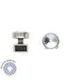 Terminal con Rivoli Cristal 12mm Agujero 10x5mm, Plateado
