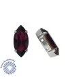 Navette 10x5mm Amatista Engaste Plateado