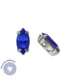 Navette 10x5mm Capri Blue Engaste Plateado (10 unidades)
