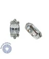 Navette 10x5mm Cristal Engaste Plateado (10 unidades)