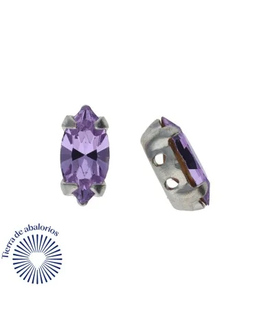 Navette 10x5mm Violet Engaste Plateado (10 unidades) Navette 10x5mm Violet Engaste Plateado (10 unidades)
