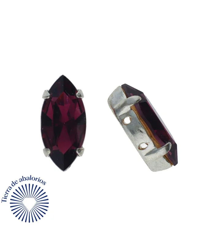 Navette 15x7mm Amatista Engaste Plateado (10 unidades) Navette 15x7mm Amatista Engaste Plateado (10 unidades)