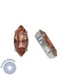Navette 15x7mm Cristal Apricot Engaste Plateado (10 unidades)