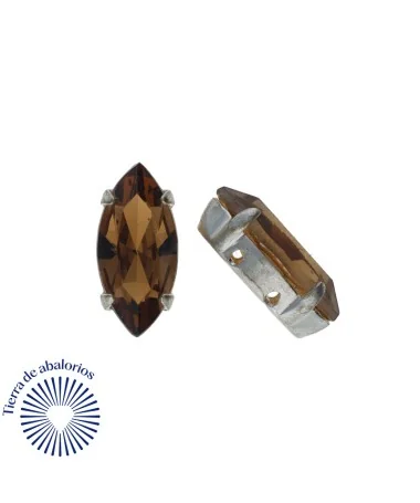 Navette 15x7mm Smoked Topaz Engaste Plateado (10 unidades)