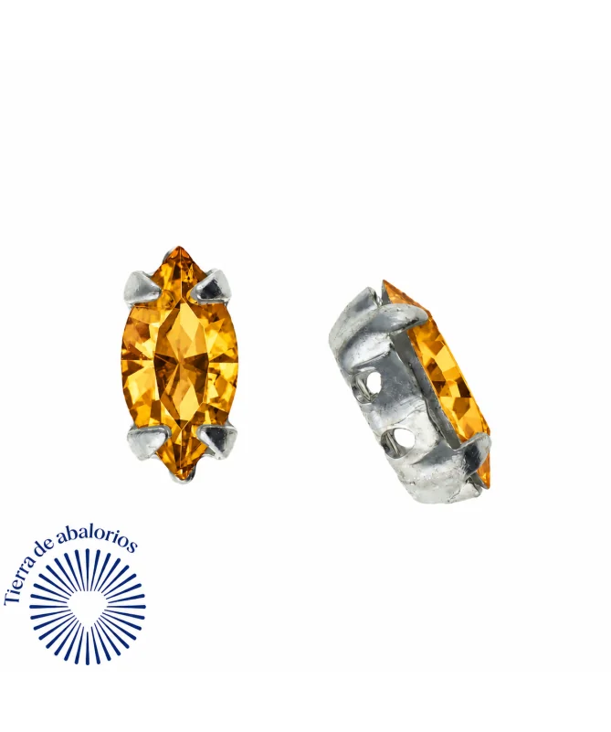 Navette 15x7mm Topaz Engaste Plateado