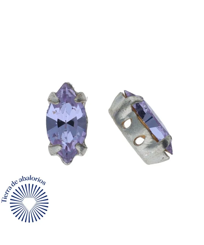 Navette 10x5mm Light Azore Engaste Plateado (10 unidades)