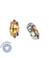 Navette 10x5mm Topaz AB Engaste Plateado
