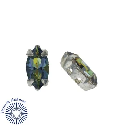 Navette 15x7mm Cristal Marea Engaste Plateado Navette 15x7mm Cristal Marea Engaste Plateado