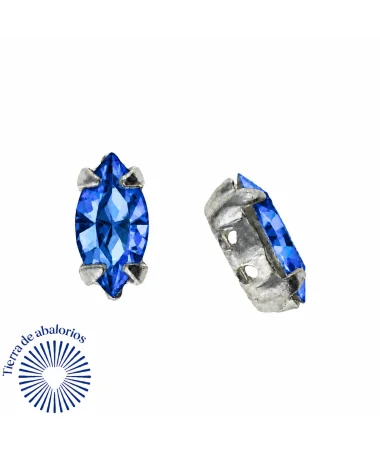 Navette 15x7mm Sapphire Engaste Plateado Navette 15x7mm Sapphire Engaste Plateado