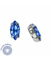 Navette 15x7mm Sapphire Engaste Plateado